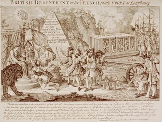 British Resentment eller, den franske Fairly Coopt i Louisbourg, publisert 25. september 1755 (se også 251585)